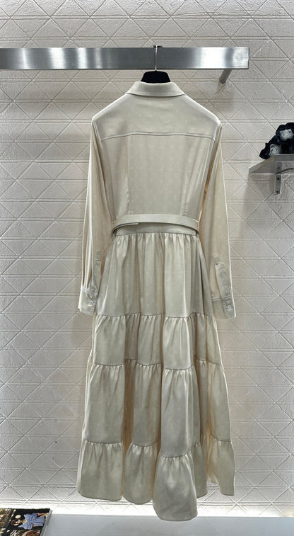 Printed Belted Shirt Dress