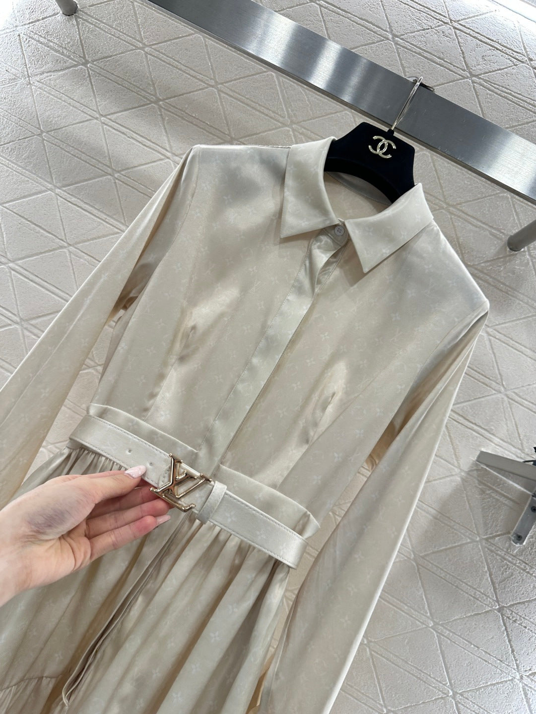 Printed Belted Shirt Dress
