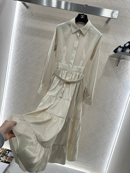 Printed Belted Shirt Dress