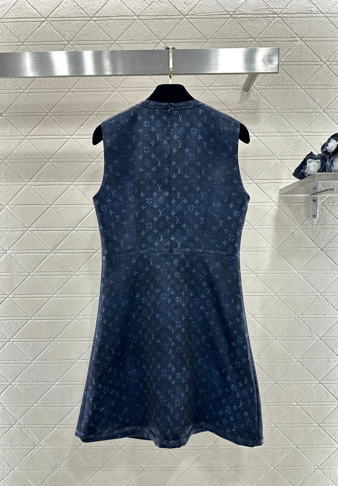 Printed Button-Down Vest Dress