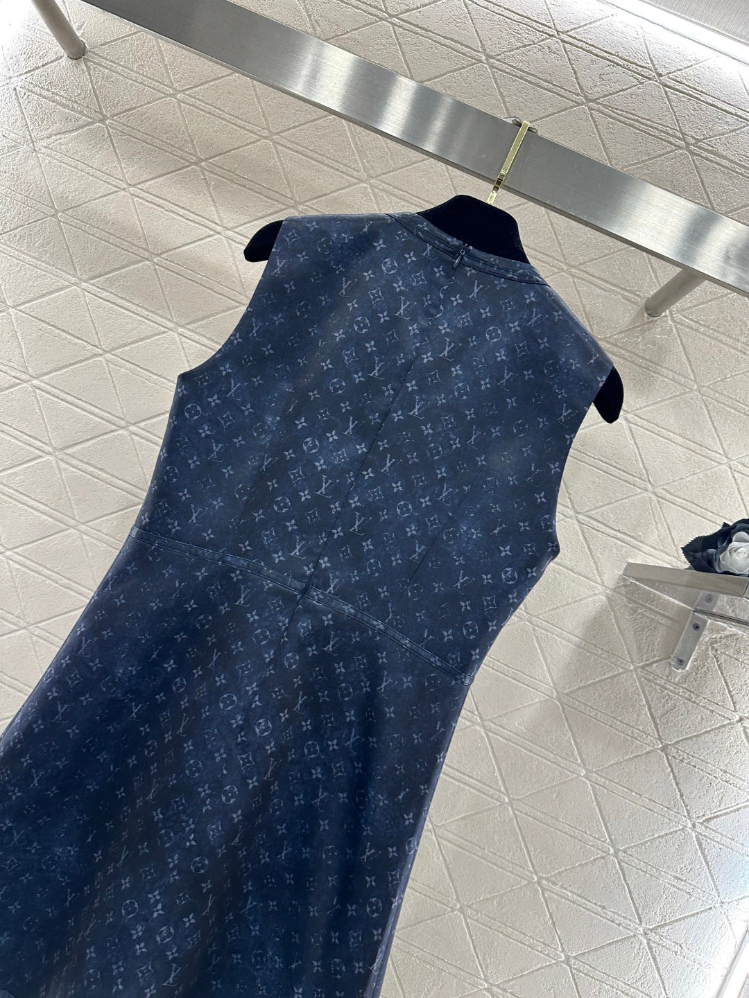 Printed Button-Down Vest Dress