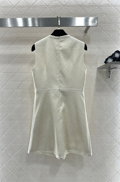 Printed Button-Down Vest Dress