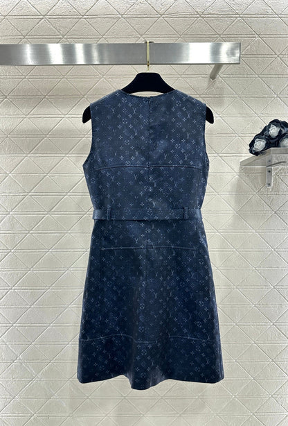 Printed Belt Vest Dress