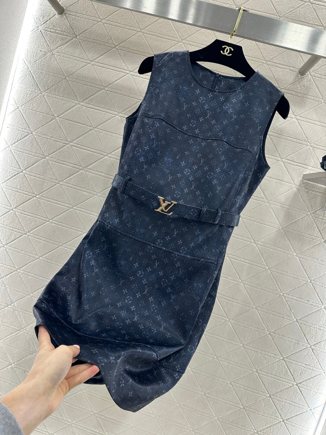 Printed Belt Vest Dress