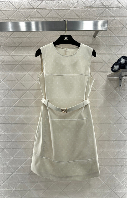 Printed Belt Vest Dress