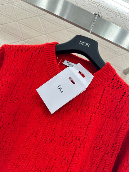 Openwork Letter Knit Cardigan