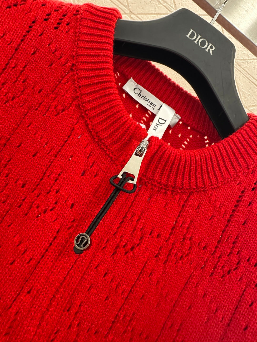 Openwork Letter Knit Cardigan