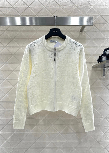 Openwork Letter Knit Cardigan