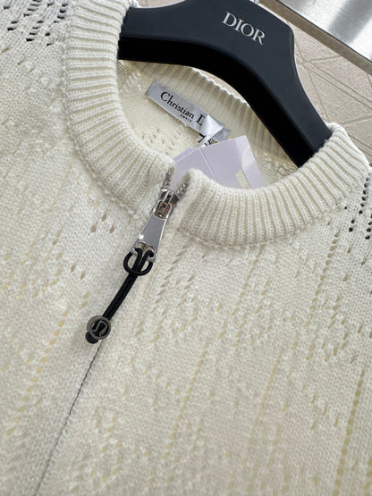 Openwork Letter Knit Cardigan