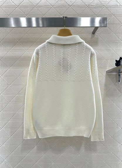 Cable-knit Sweater with Collar