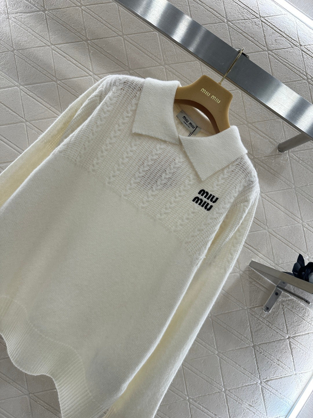 Cable-knit Sweater with Collar