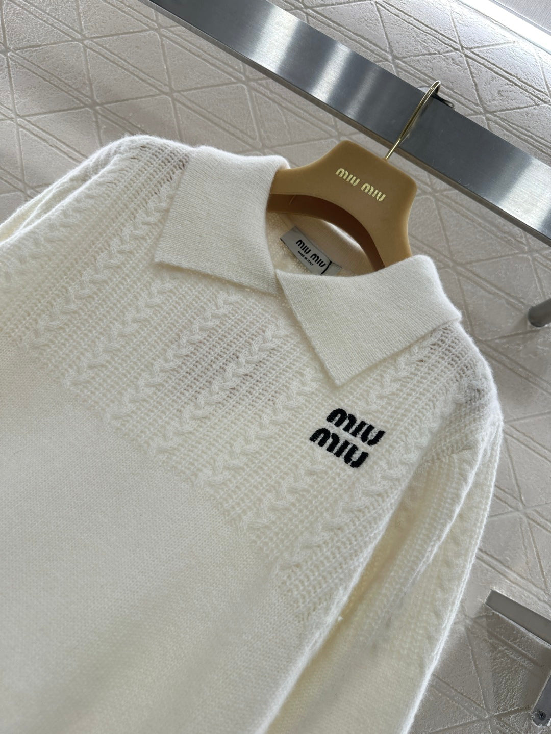 Cable-knit Sweater with Collar