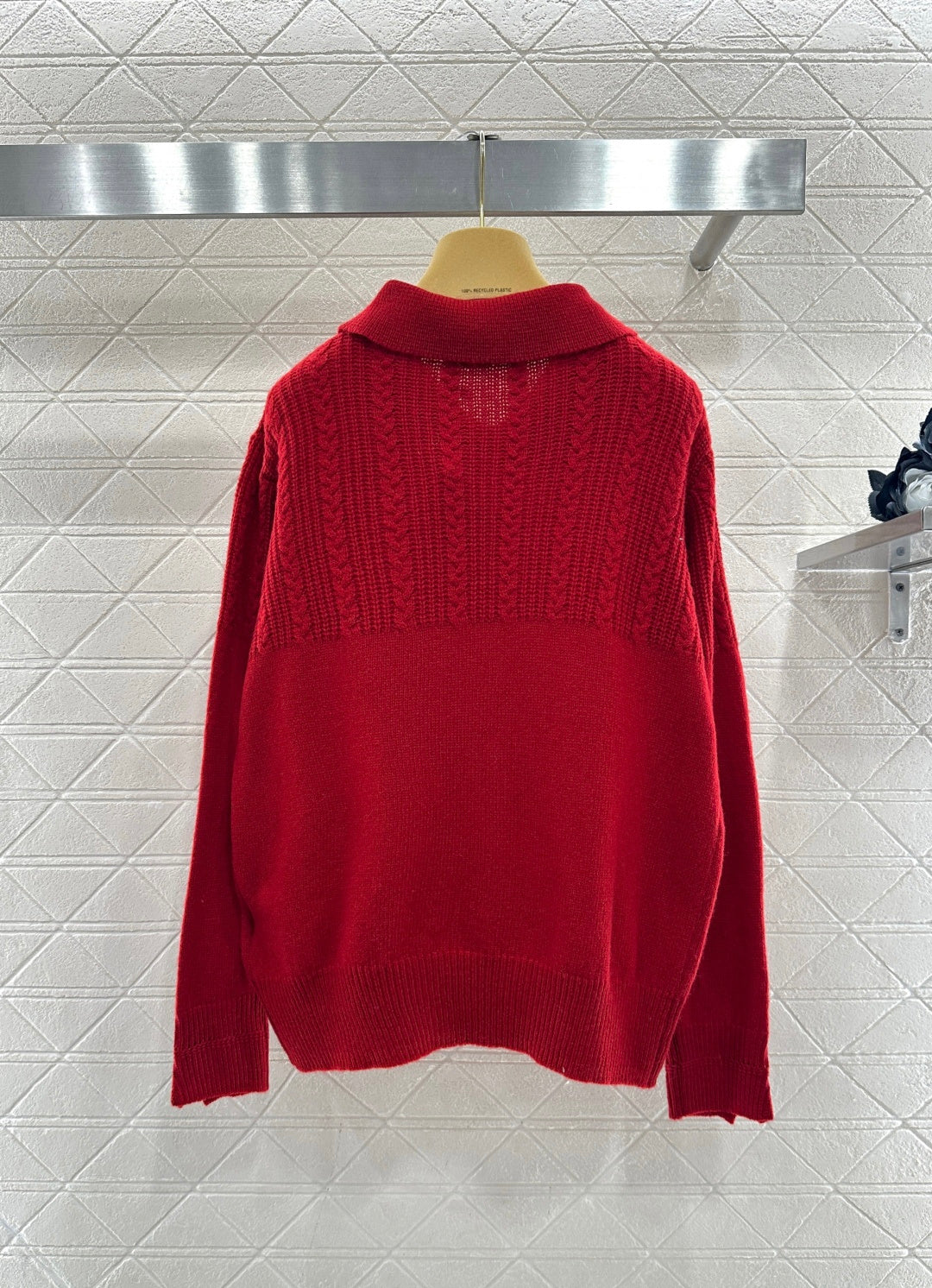 Cable-knit Sweater with Collar