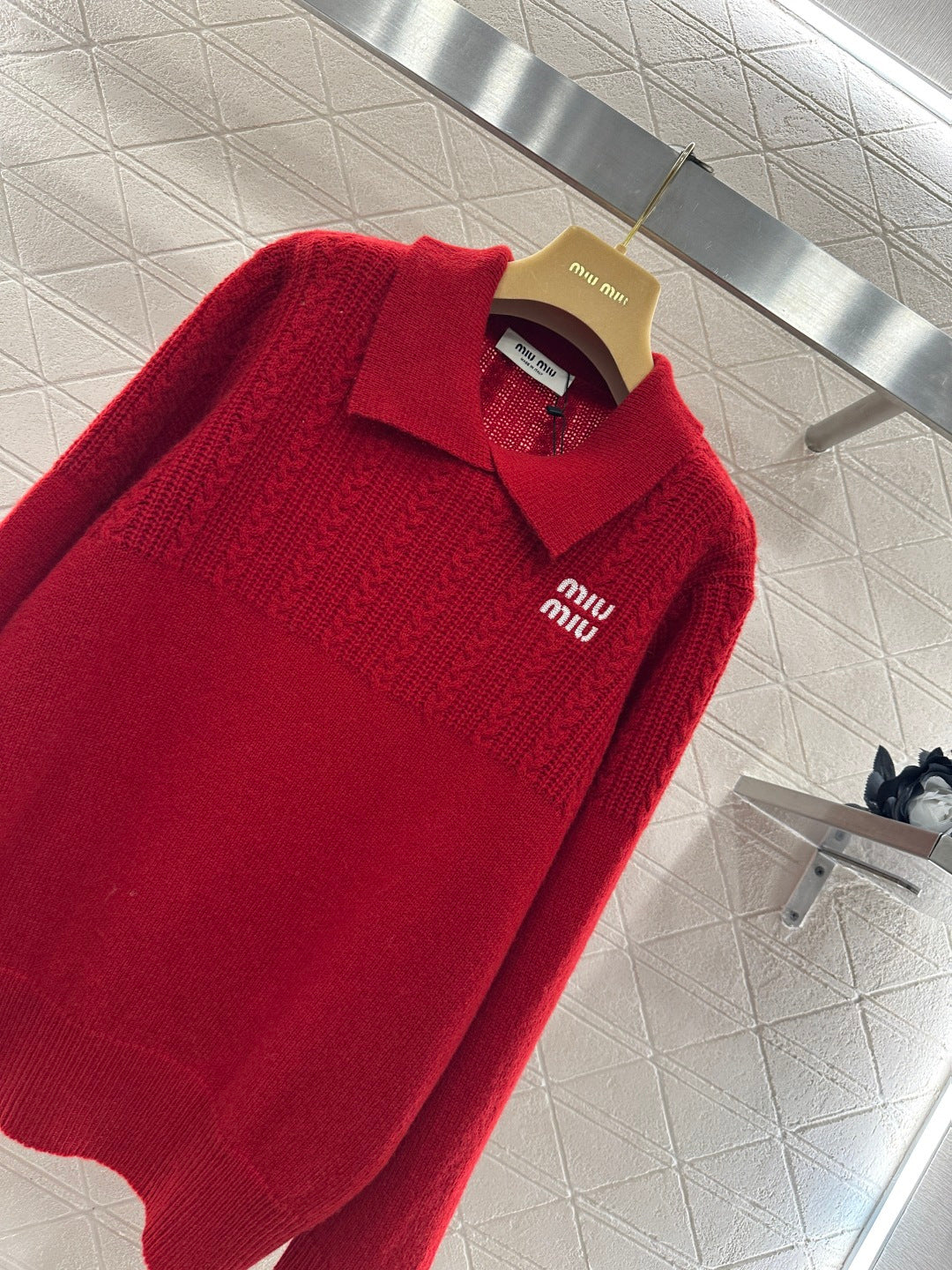 Cable-knit Sweater with Collar