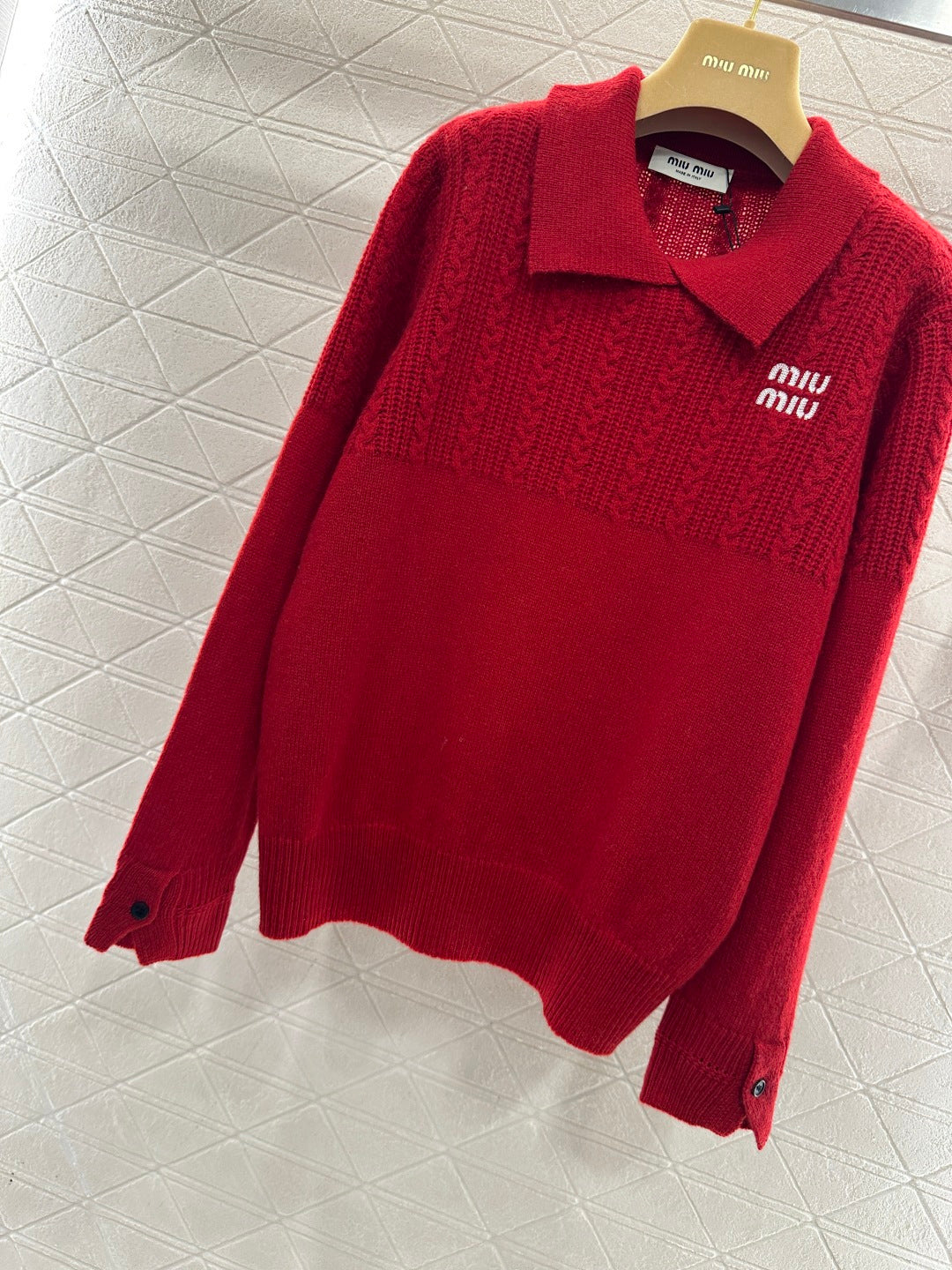 Cable-knit Sweater with Collar