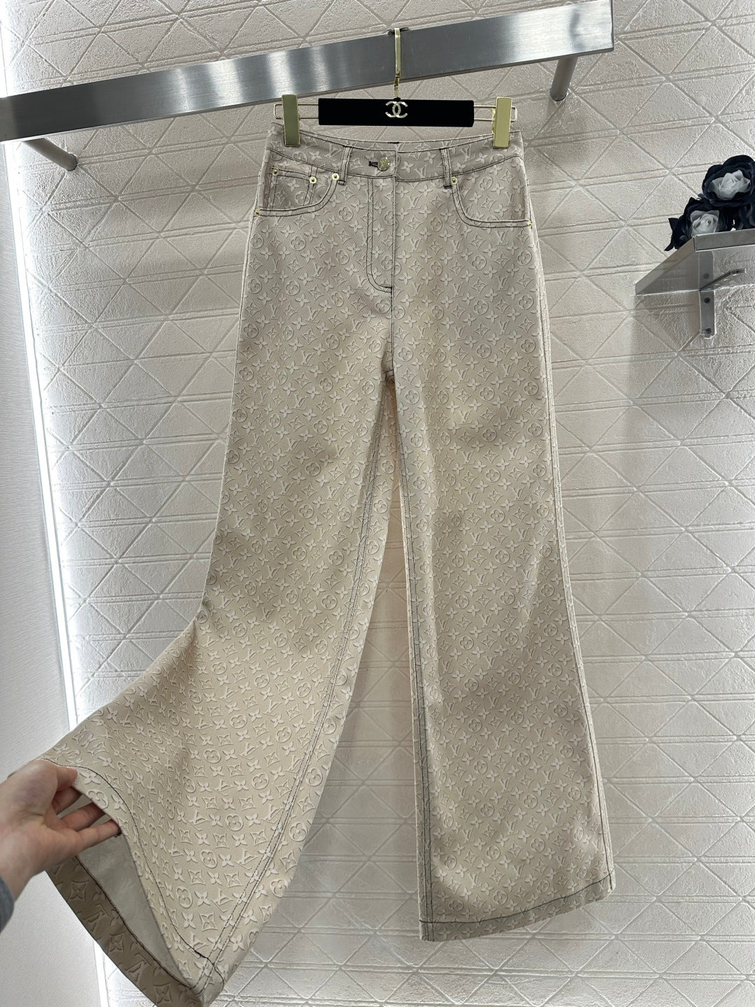 Printed Denim Pants