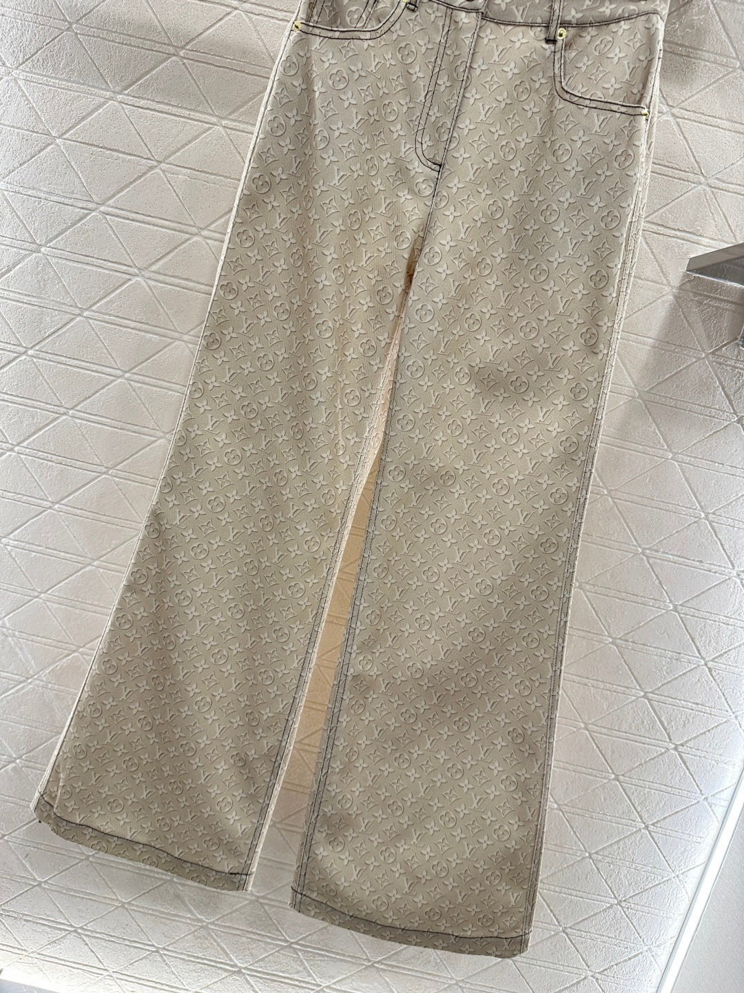 Printed Denim Pants