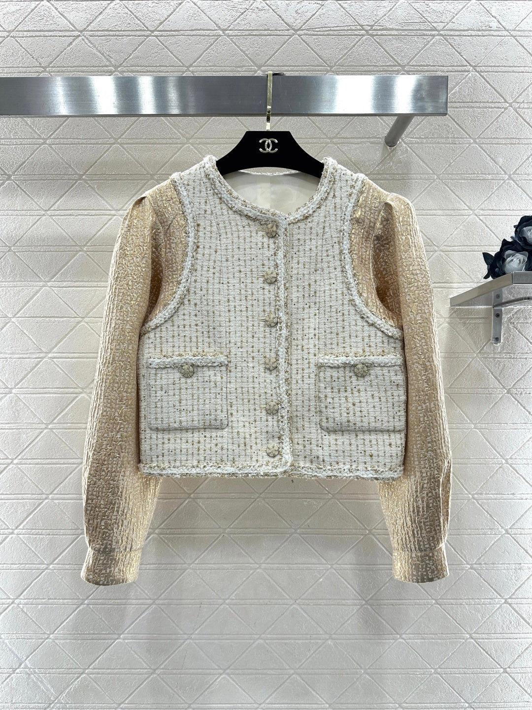 Patchwork Jacket with Hemmed Edges