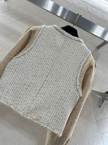 Patchwork Jacket with Hemmed Edges