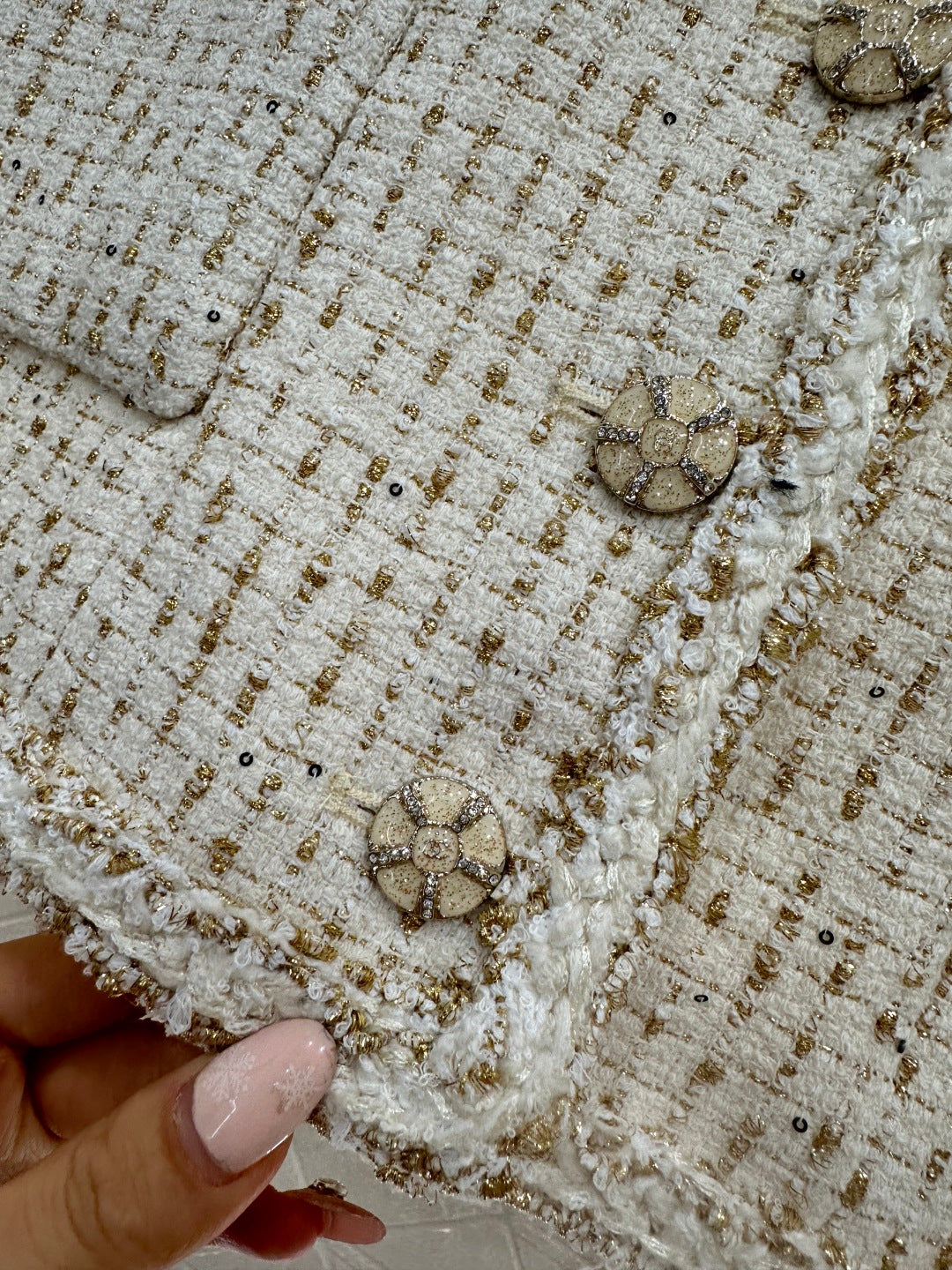 Patchwork Jacket with Hemmed Edges