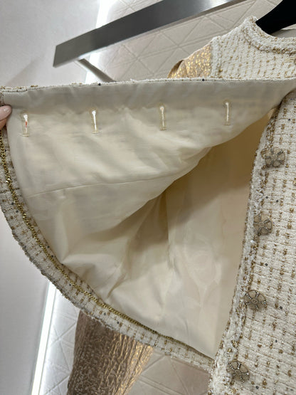 Patchwork Jacket with Hemmed Edges