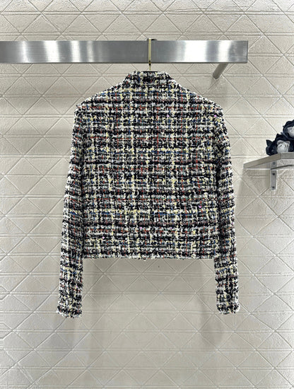 Stand Collar Colorful Jacket/Skirt