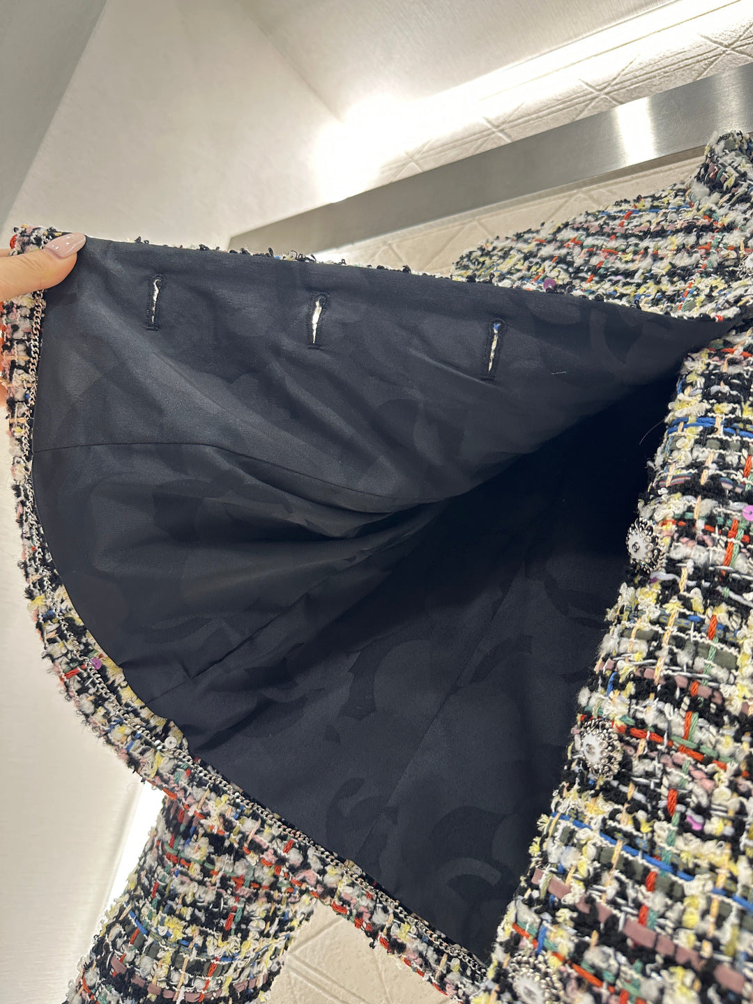 Stand Collar Colorful Jacket/Skirt