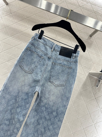 Jacquard Straight Leg Jeans