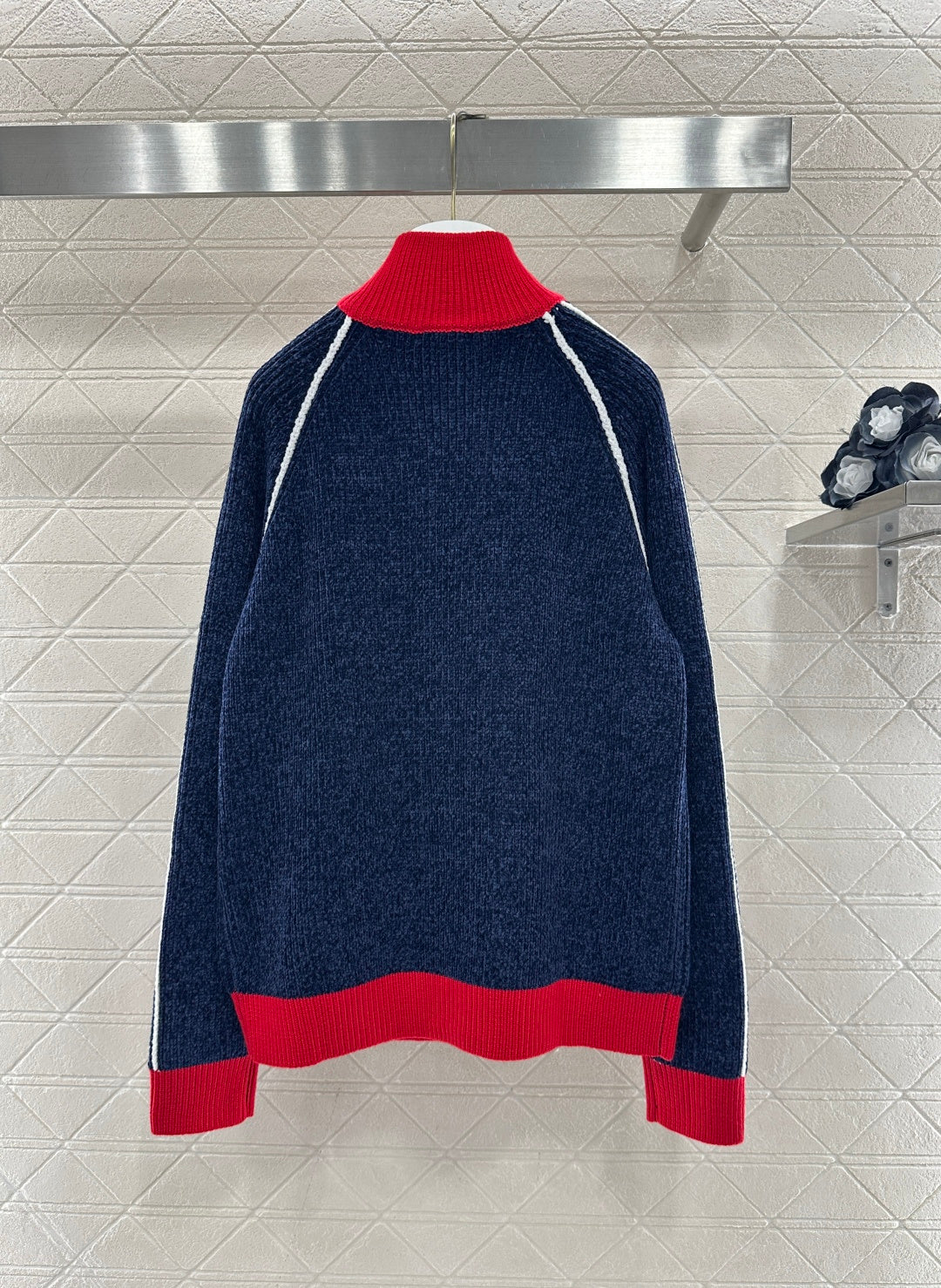 Color-Blocked Stand Collar Jacket