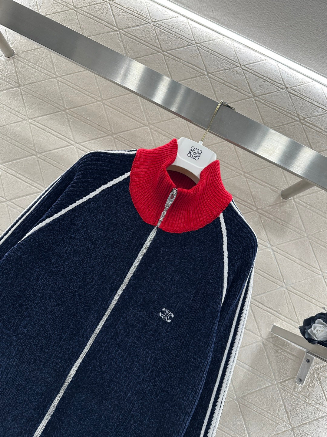 Color-Blocked Stand Collar Jacket