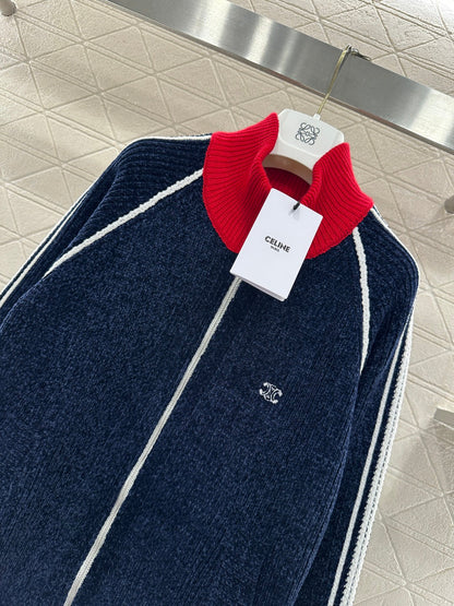 Color-Blocked Stand Collar Jacket