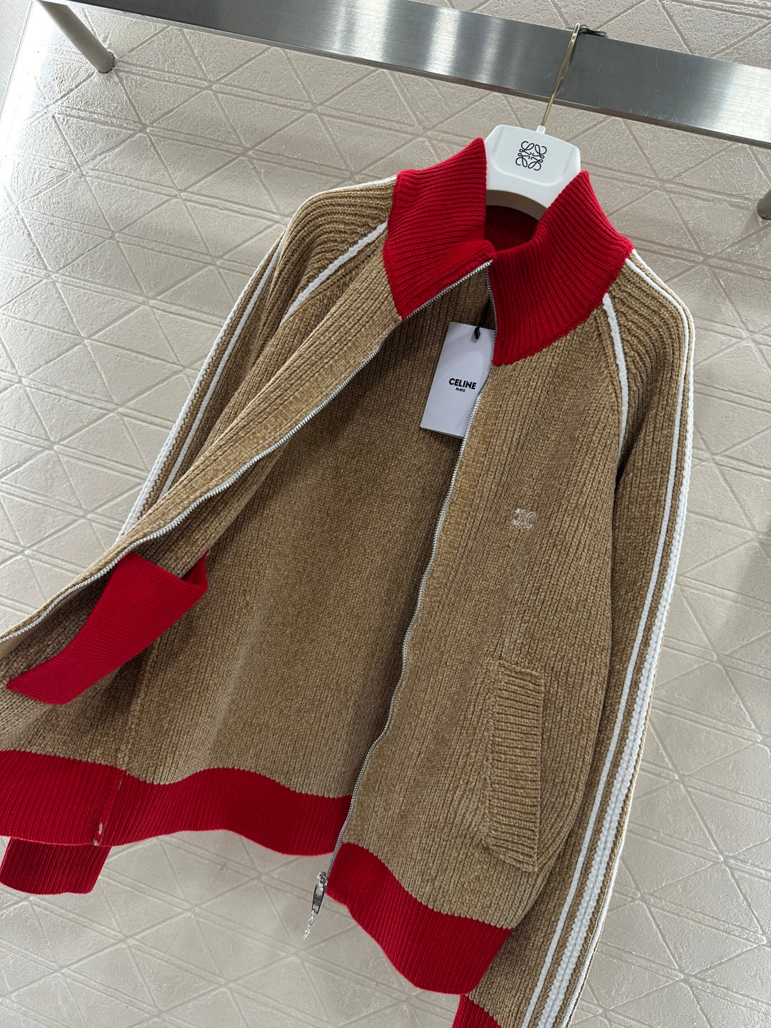 Color-Blocked Stand Collar Jacket