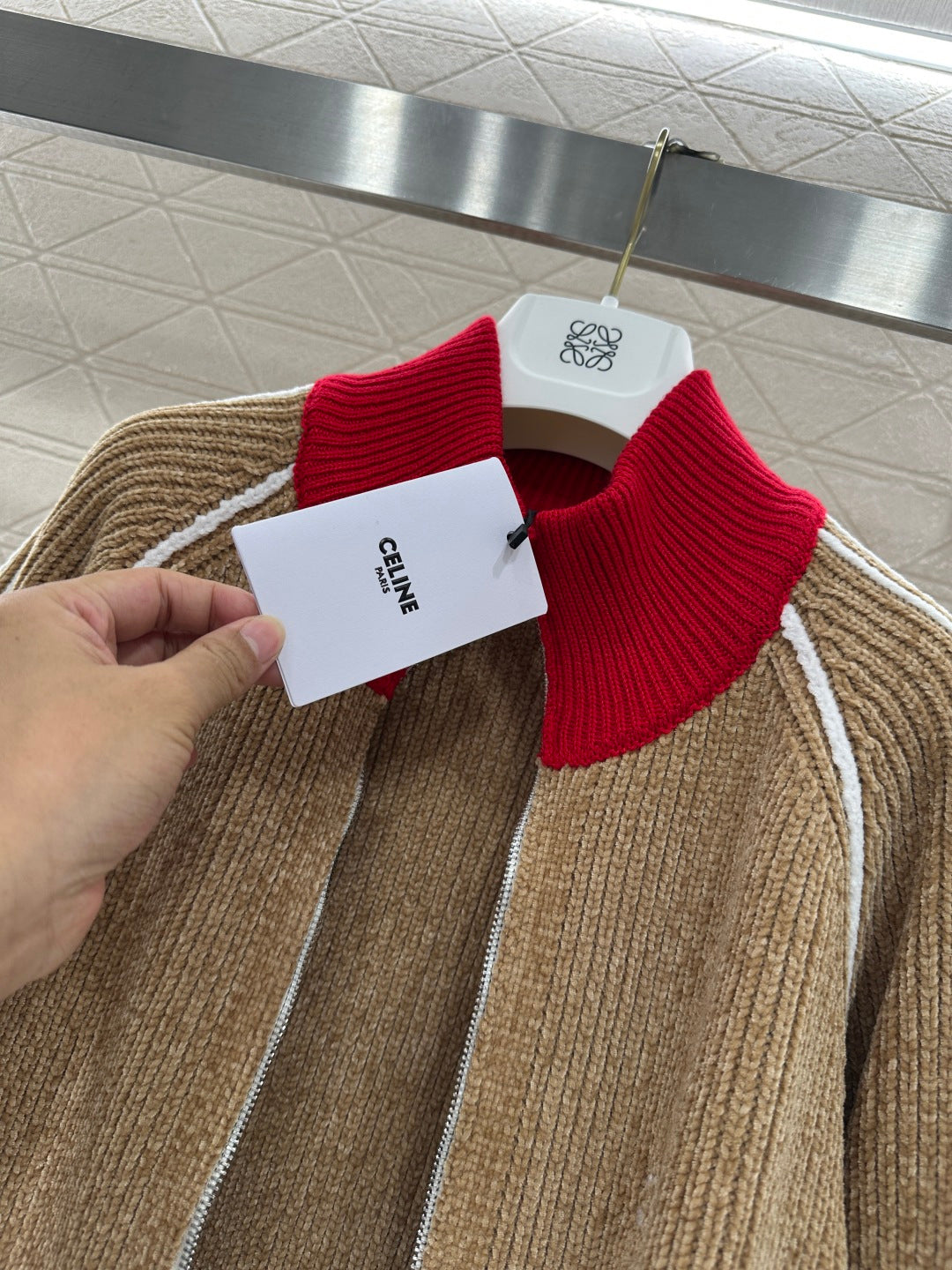 Color-Blocked Stand Collar Jacket