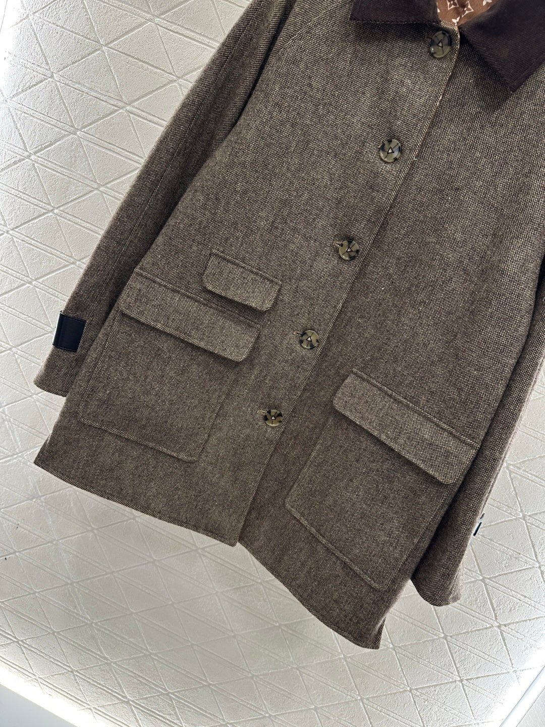 Color-blocked Lapel Coat