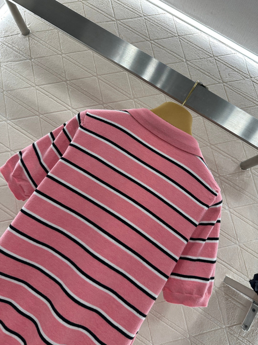 Striped Collared Short-Sleeve T-Shirt