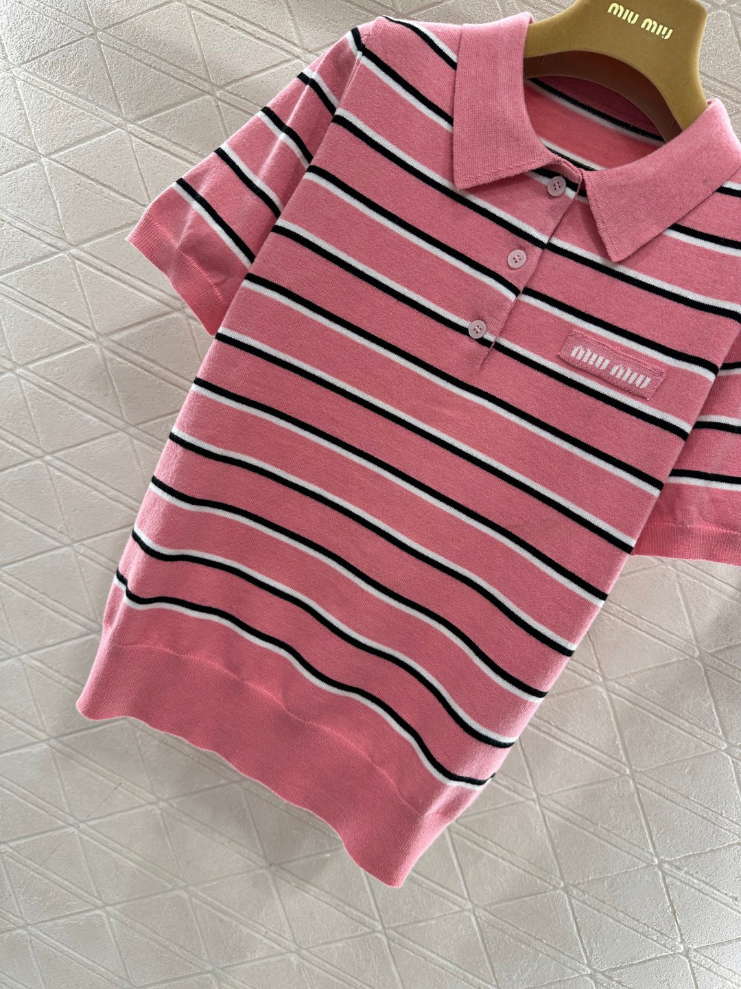 Striped Collared Short-Sleeve T-Shirt
