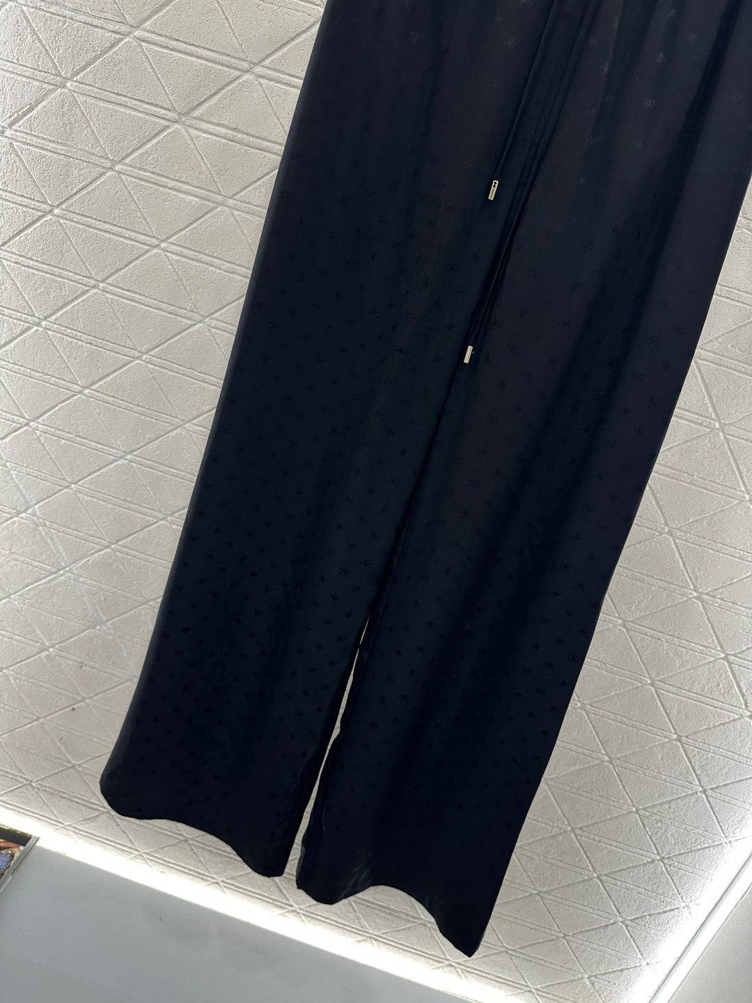 Jacquard Pattern Wide-Leg Trousers