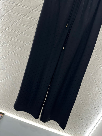Jacquard Pattern Wide-Leg Trousers