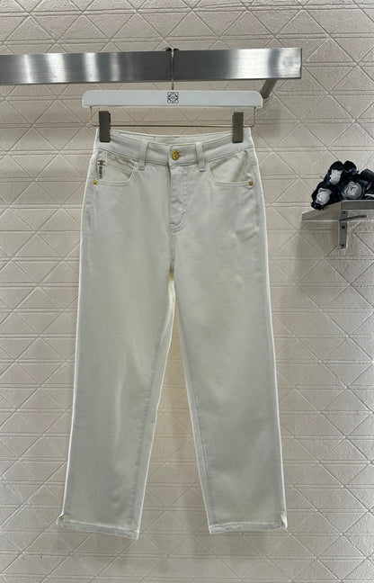 Denim Pencil Cropped Pants