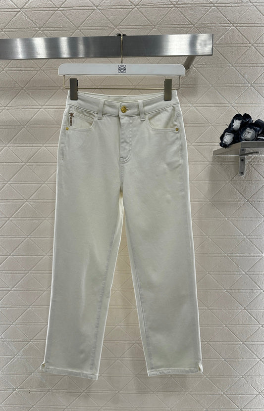 Denim Pencil Cropped Pants