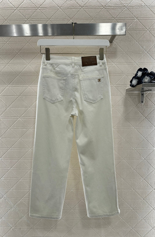Denim Pencil Cropped Pants