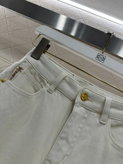 Denim Pencil Cropped Pants