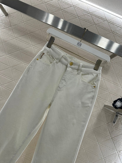 Denim Pencil Cropped Pants