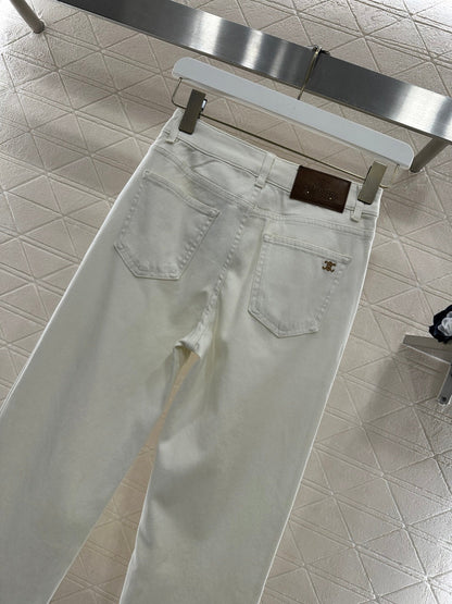 Denim Pencil Cropped Pants