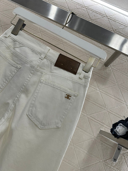 Denim Pencil Cropped Pants