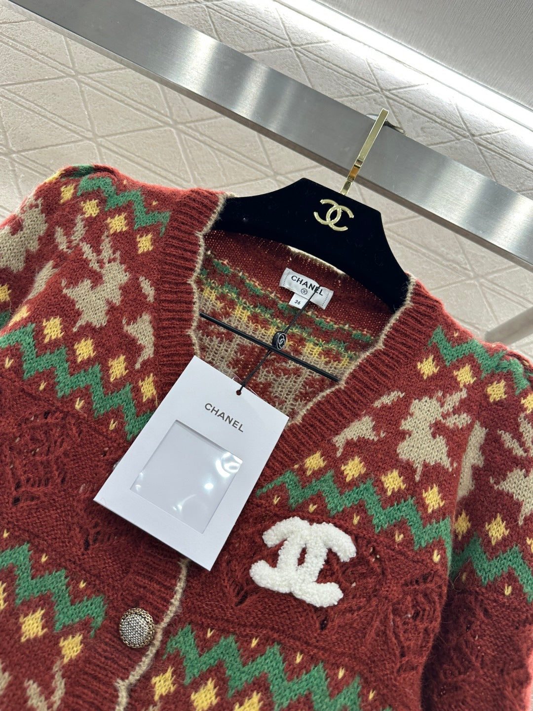 Striped Jacquard Knit Cardigan