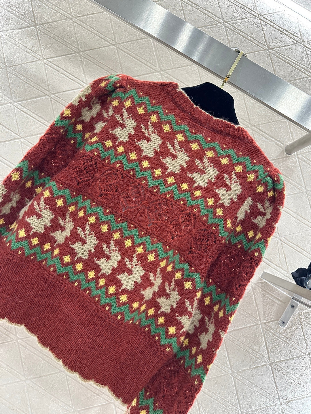 Striped Jacquard Knit Cardigan