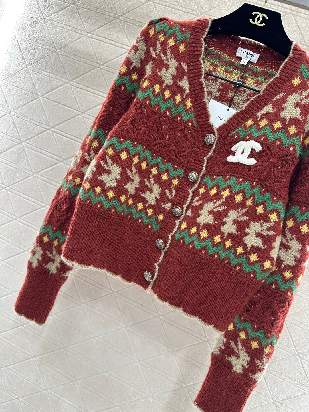 Striped Jacquard Knit Cardigan