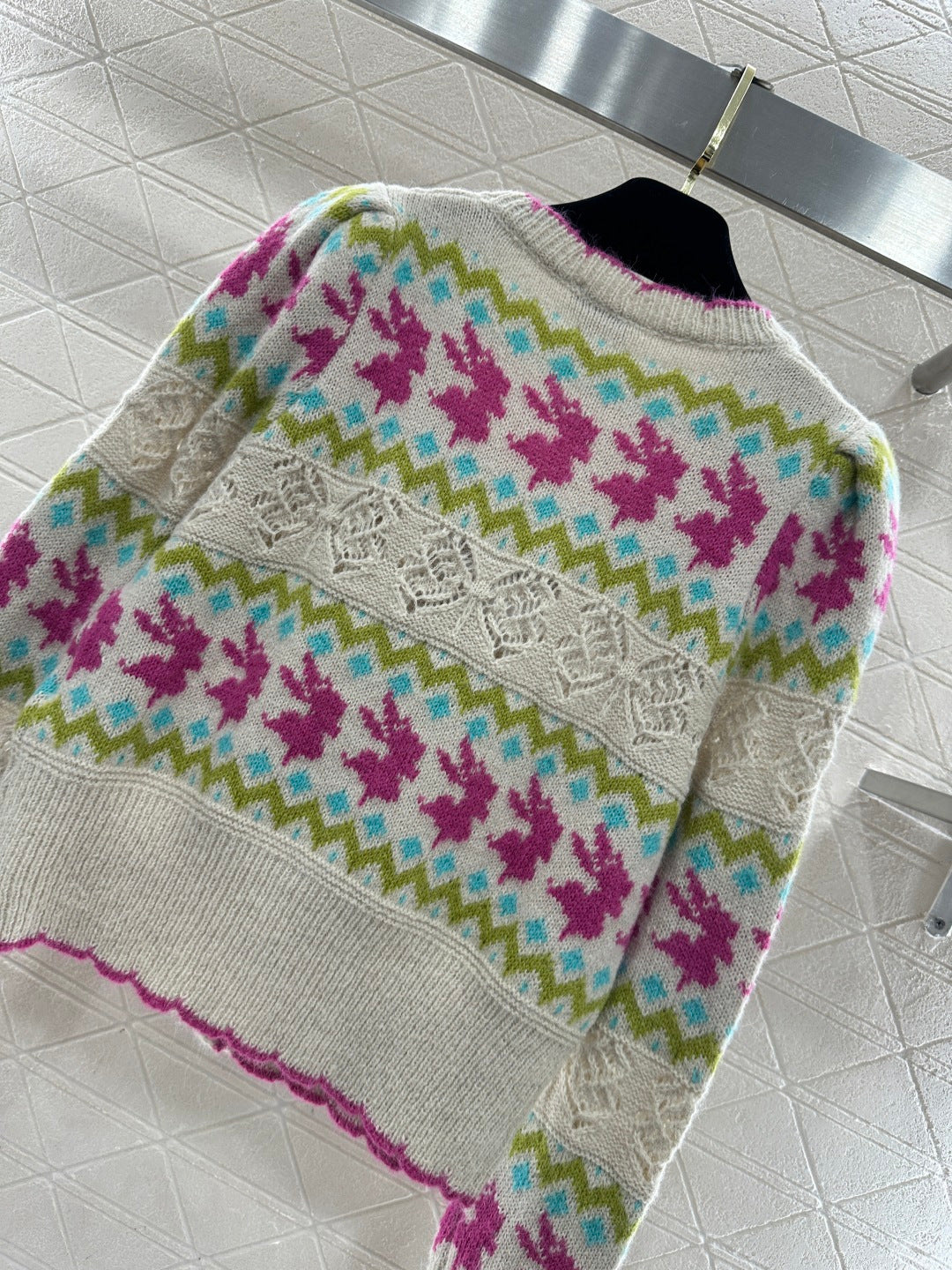 Striped Jacquard Knit Cardigan