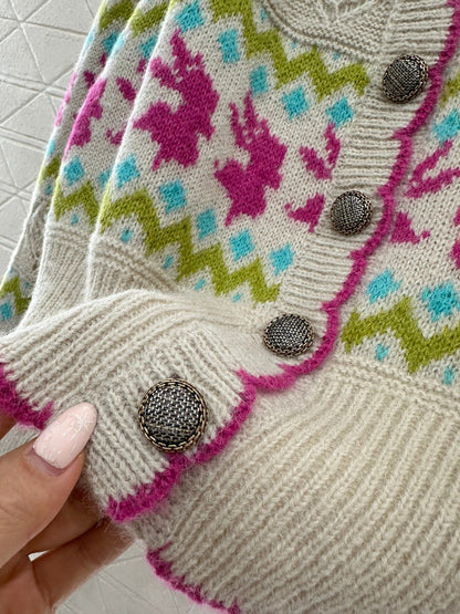 Striped Jacquard Knit Cardigan
